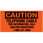 Caution Telephone Cable - Cable Marker w/Adhesive